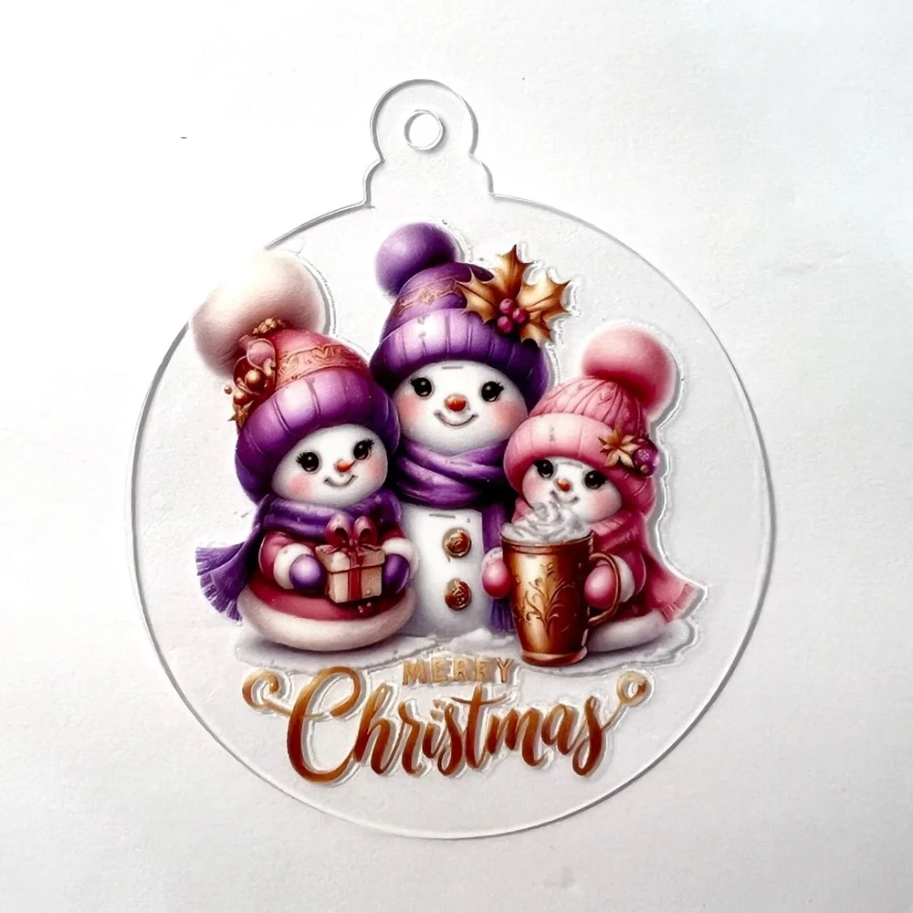 Set of Handmade Acrylic Snowman Ornaments – Set of 11